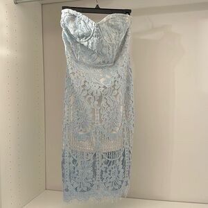 Strapless lace dress